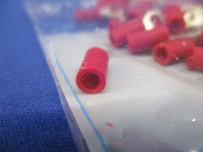 銅線用絶縁被覆付圧着端子(V型)  赤 V1.25-F4-100