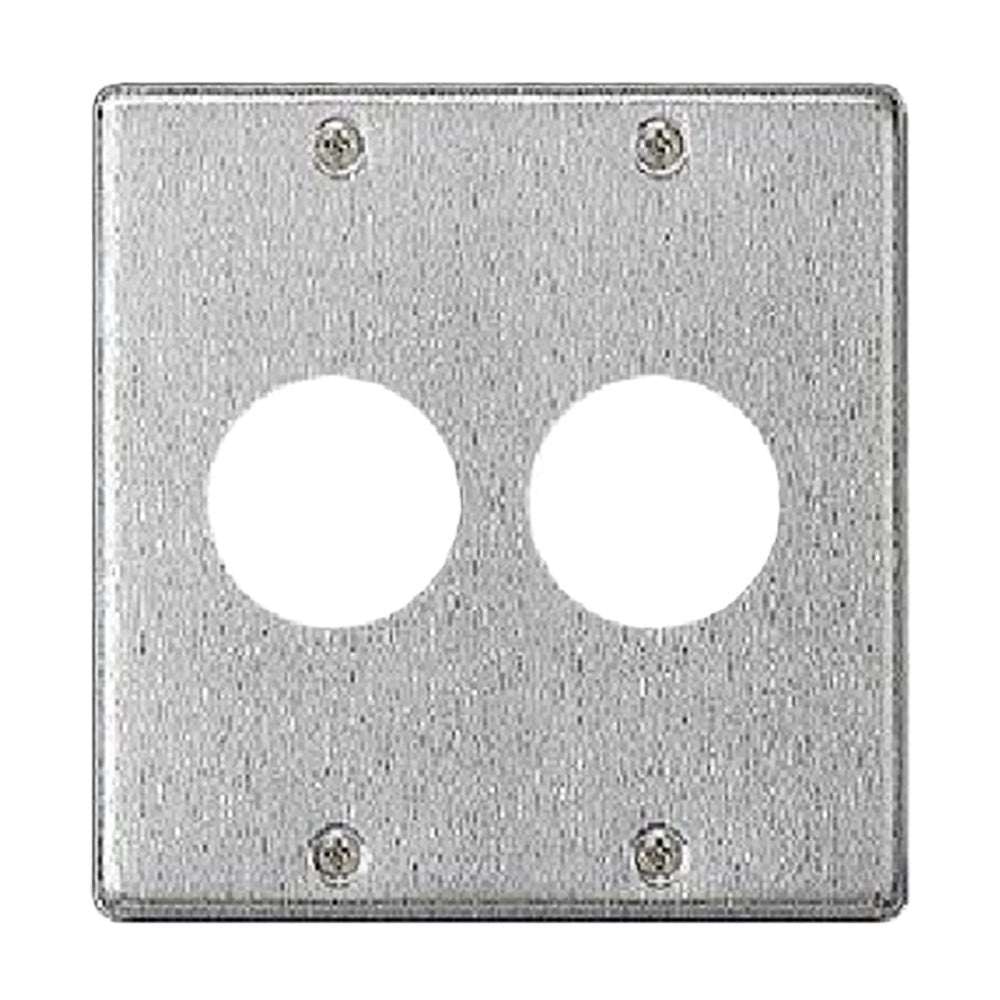 新金属プレートφ35.5 2連 コンセントプレート WN9523