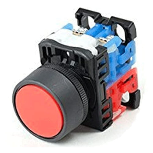 丸フレーム平形押しボタンスイッチ モメンタリ(2b) (赤) NN AR22F0R-02R