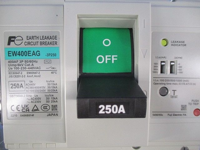 一般配線用漏電遮断器 サーキットブレーカ3P250A EW400EAG