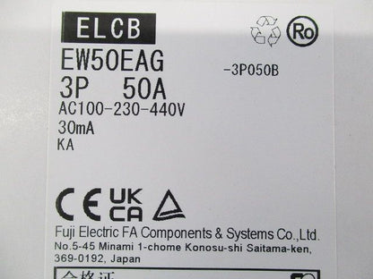 サーキットブレーカ3P50A(アラームスイッチ付) EW50EAGKA