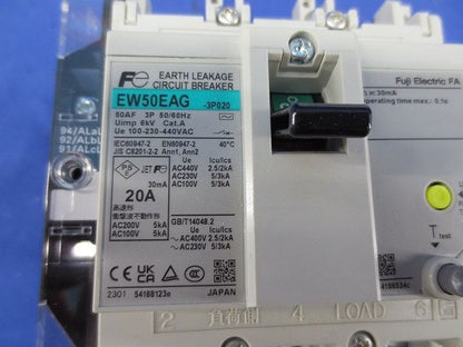 サーキットブレーカ3P20A(アラームスイッチ付) EW50EAGKA