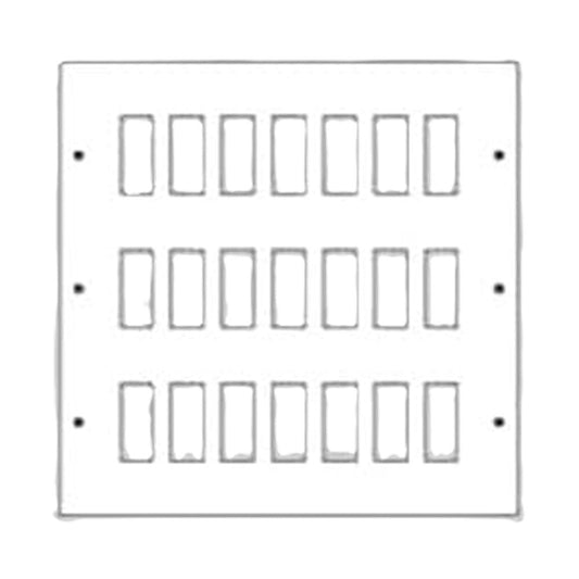 新金属リモコンスイッチプレート 3段 7連型 84コ用 スイッチ取付金具付 WR353084-1