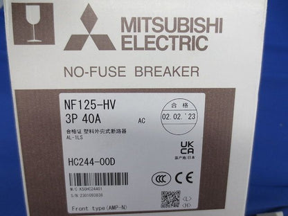 ノーヒューズブレーカ3P40A(アラームスイッチ無し) NF125-HV