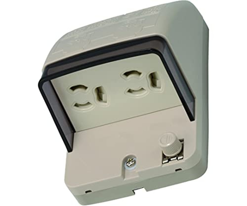 防雨形抜止接地ダブルコンセント アースターミナル付 露出・埋込兼用 JW-B-9G9GE