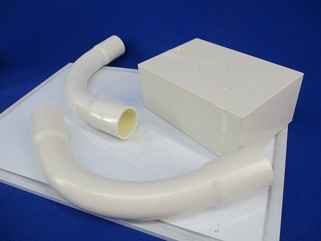 ノーマルベンド・露出スイッチボックスセット(混在7個入)(ミルキーホワイト系) N-22他