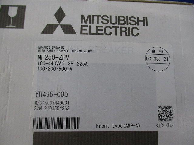 漏電アラーム遮断器 3P225A 100・200・500mA NF250-ZHV