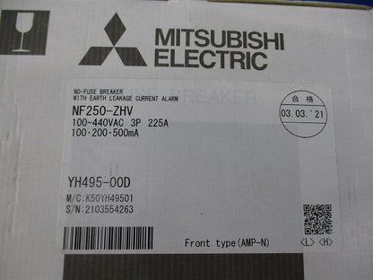 漏電アラーム遮断器 3P225A 100・200・500mA NF250-ZHV