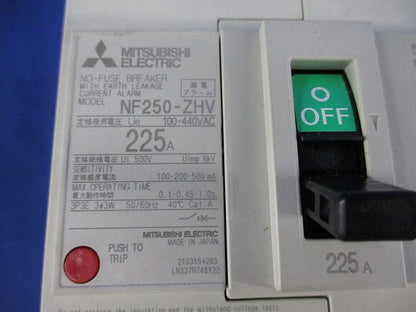 漏電アラーム遮断器 3P225A 100・200・500mA NF250-ZHV