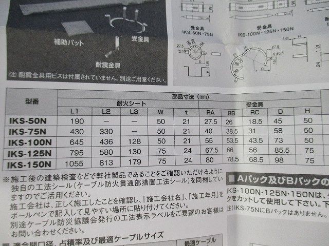耐火シート マルタイプ(新品未開梱) IKS-75N