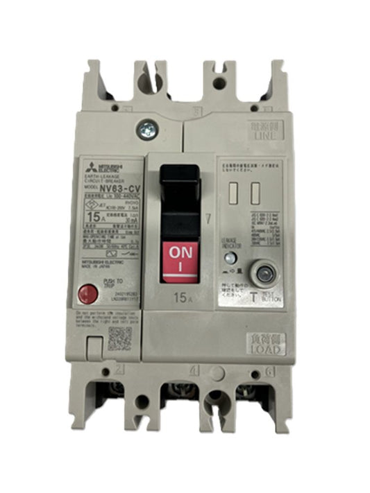 漏電ブレーカー AC100-440V NV63-CV-3P-15A-30mA