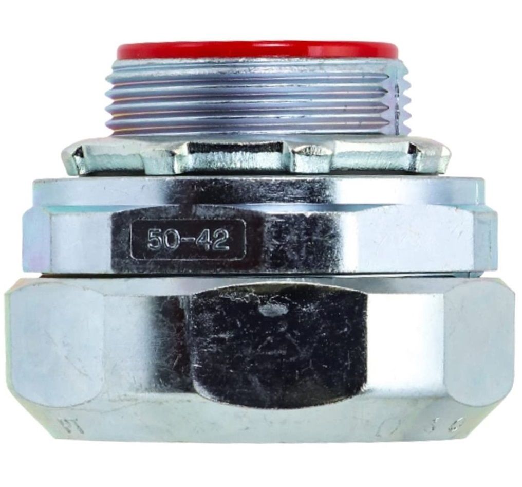防水プリカ用ボックスコネクタ (厚鋼電線管おねじ付き) ユニオン式 ノックアウト用コネクタ 5個入 WBG50-05