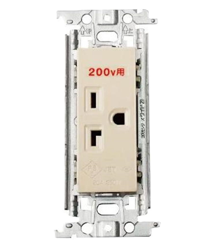 15A・20A兼用埋込接地コンセント 250V 金属枠付 ベージュ WTF19223FK