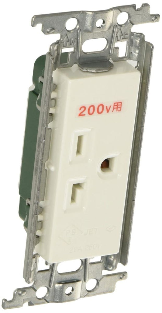 15A・20A兼用埋込接地コンセント 250V 金属枠付 ホワイト WTF19223WK