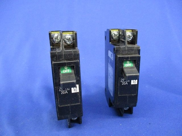 分電盤用コンパクトツイン オートブレーカ2P1E20A(2個入)(キズ・汚れ有) F52CN