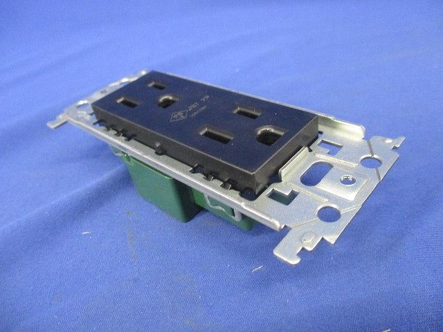 埋込接地ダブルコンセント(金属枠付)(マットブラック) WTL13123MB