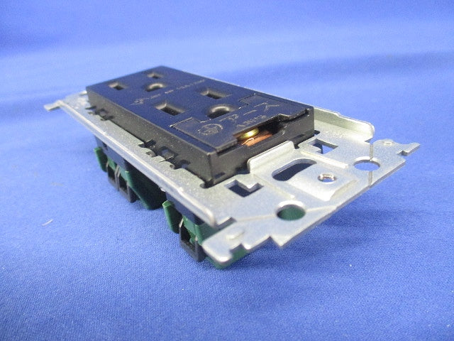 埋込アースターミナル付接地ダブルコンセント 金属枠付 マットブラック WTL11323MB