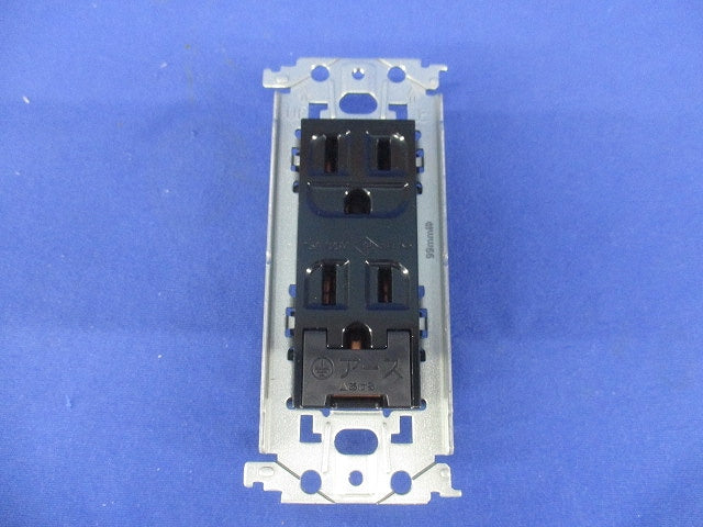 埋込アースターミナル付接地ダブルコンセント 金属枠付 ブラック WTL11323B