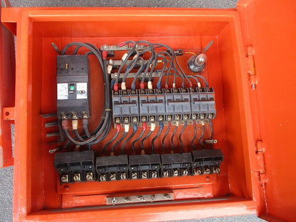 仮設用キャビネット 動力分電盤125A 鉄製 オレンジ(ジャンク品) GB-123EA他