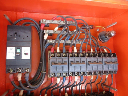 仮設用キャビネット 動力分電盤125A 鉄製 オレンジ(ジャンク品) GB-123EA他