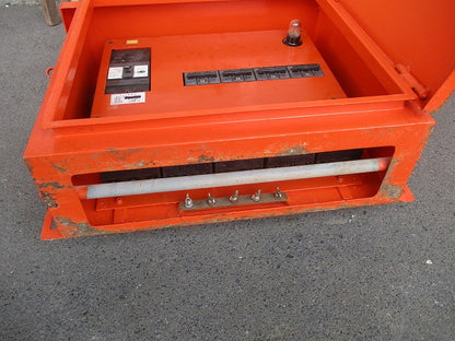 仮設用キャビネット 動力分電盤125A 鉄製 オレンジ(ジャンク品) GB-123EA他