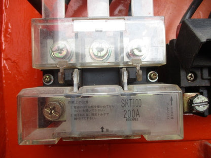 仮設用キャビネット 動力分電盤125A 鉄製 オレンジ(ジャンク品) GB-123EA他