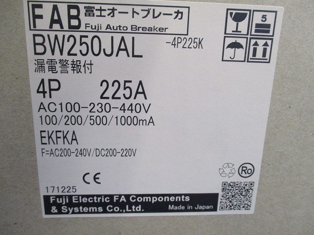 漏電警報付ブレーカ 4P225A BW250JAL-4P225K