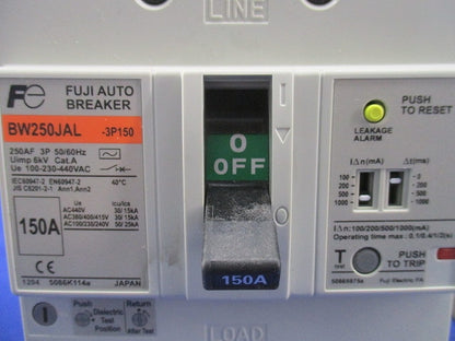 漏電警報付配線用遮断器3P150A(キズ・汚れ有) BW250JAL-3P150