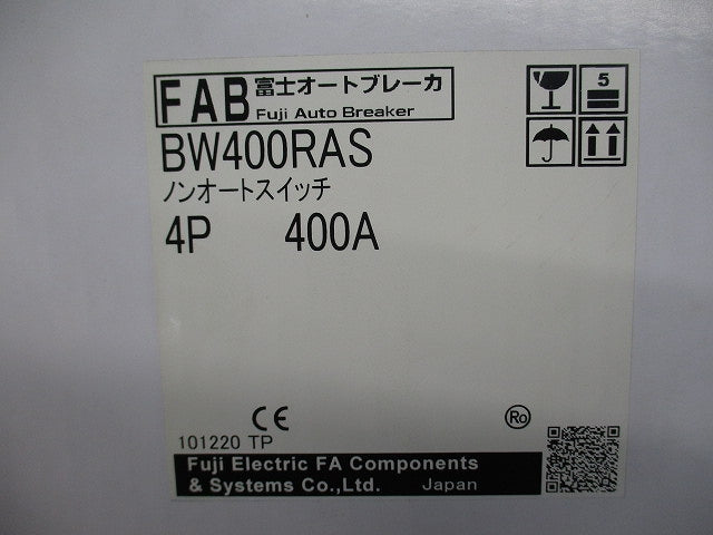 オートブレーカ ノンオートスイッチ 4P400A(撮影のため開封)(キズ有) BW400RAS