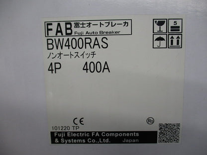 オートブレーカ ノンオートスイッチ 4P400A(撮影のため開封)(キズ有) BW400RAS