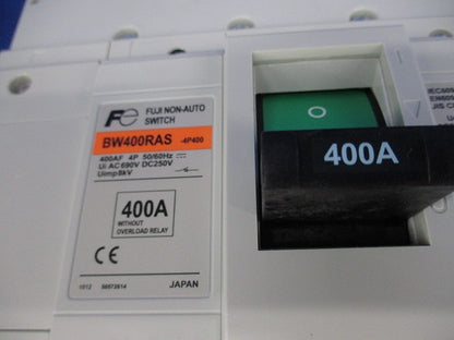 オートブレーカ ノンオートスイッチ 4P400A(撮影のため開封)(キズ有) BW400RAS