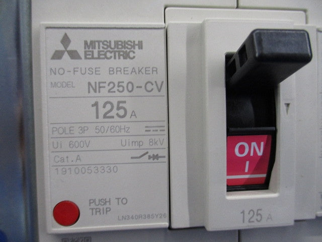 ノーヒューズブレーカ3P125A(アラームスイッチ付)(箱違い) NF250-CV