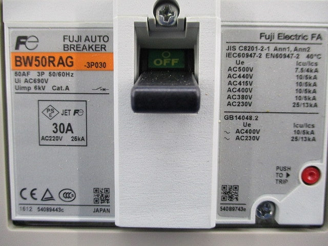一般配線用遮断器3P30A BW50RAG-3P030
