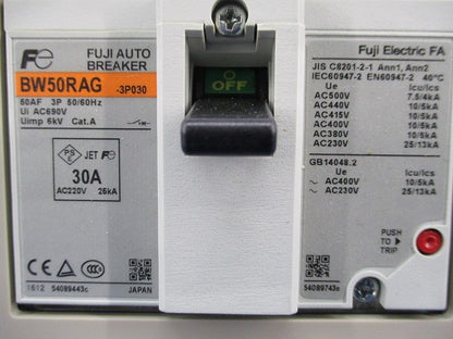 一般配線用遮断器3P30A BW50RAG-3P030