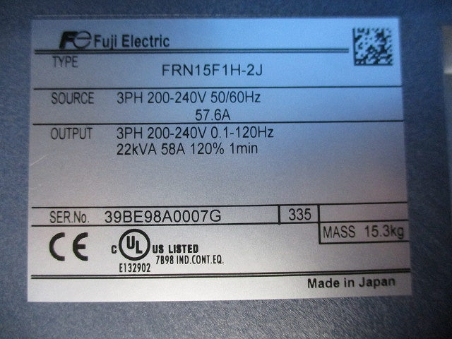 インバータ FRN15F1H-2J