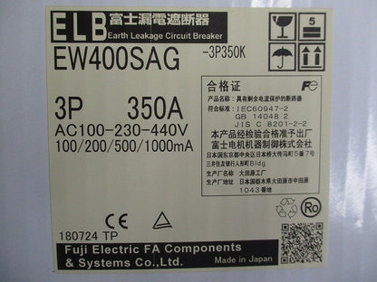一般配線用漏電遮断器 3P350A EW400SAG-3P350K