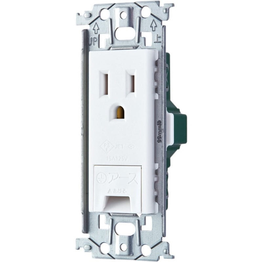 埋込アースターミナル付接地コンセント 金属枠付 マットセラミックホワイト WTL11313MW