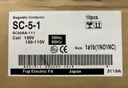 標準形電磁接触器 ケースカバー無 SC-5-1コイルAC100V1A1B