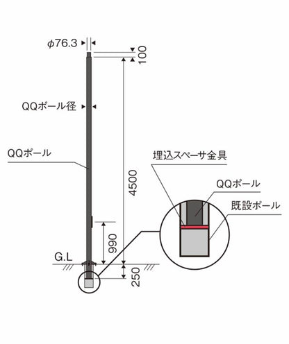 埋込スペーサ金具 NYK20051