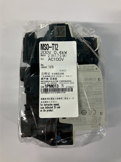 非可逆式電磁開閉器 1A1B MSO-T12 0.4KW 200V AC100V