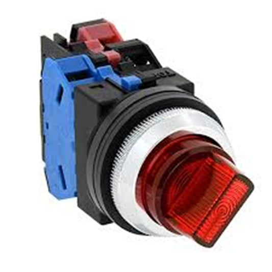 照光セレクタスイッチ 45°3ノッチ 両リターン LED照光 AC/DC24V 赤 ASLN332220DNR