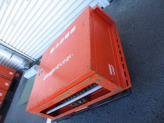 仮設用キャビネット 動力分電盤125A 鉄製 オレンジ(ジャンク品) GB-123EA他