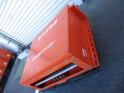 仮設用キャビネット 動力分電盤125A 鉄製 オレンジ(ジャンク品) GB-123EA他