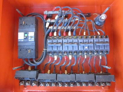 仮設用キャビネット 動力分電盤125A 鉄製 オレンジ(ジャンク品) GB-123EA他