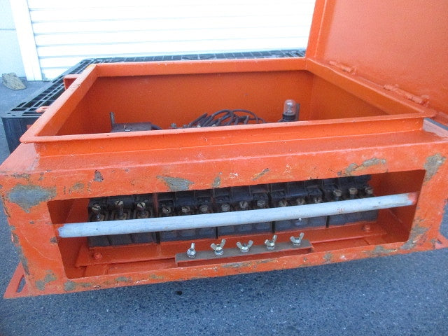 仮設用キャビネット 動力分電盤125A 鉄製 オレンジ(ジャンク品) GB-123EA他