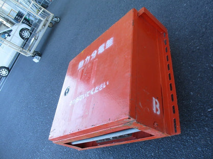 仮設用キャビネット 動力分電盤125A 鉄製 オレンジ(ジャンク品) GB-123EA他