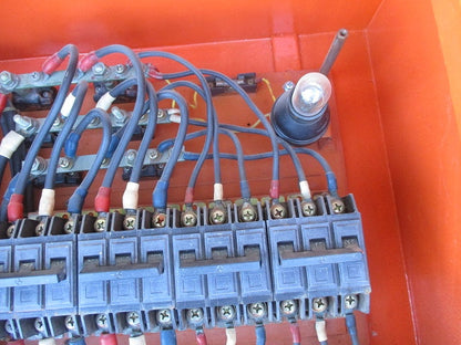 仮設用キャビネット 動力分電盤125A 鉄製 オレンジ(ジャンク品) GB-123EA他