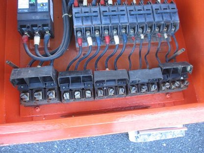 仮設用キャビネット 動力分電盤125A 鉄製 オレンジ(ジャンク品) GB-123EA他
