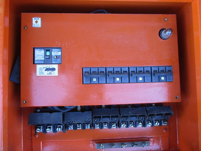 仮設用キャビネット 動力分電盤125A 鉄製 オレンジ(ジャンク品) GB-123EA他