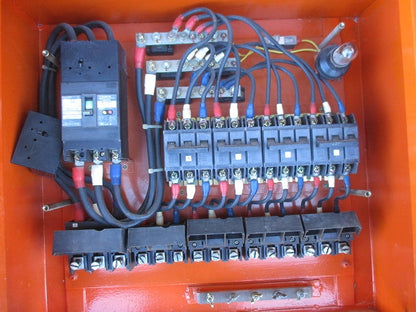 仮設用キャビネット 動力分電盤125A 鉄製 オレンジ(ジャンク品) GB-123EA他